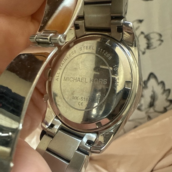 Michael Kors Metallic Silver Chronograph Watch - Picture 6 of 8